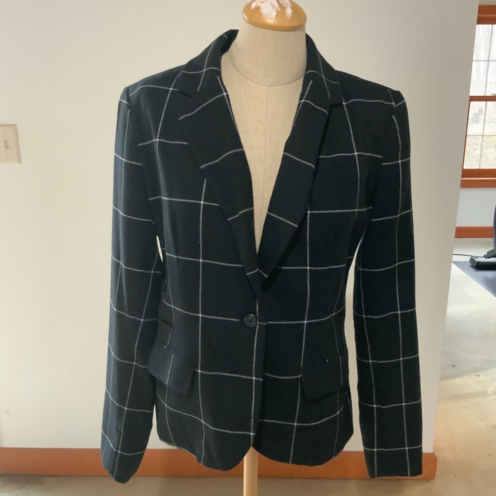 Black and white striped blazer